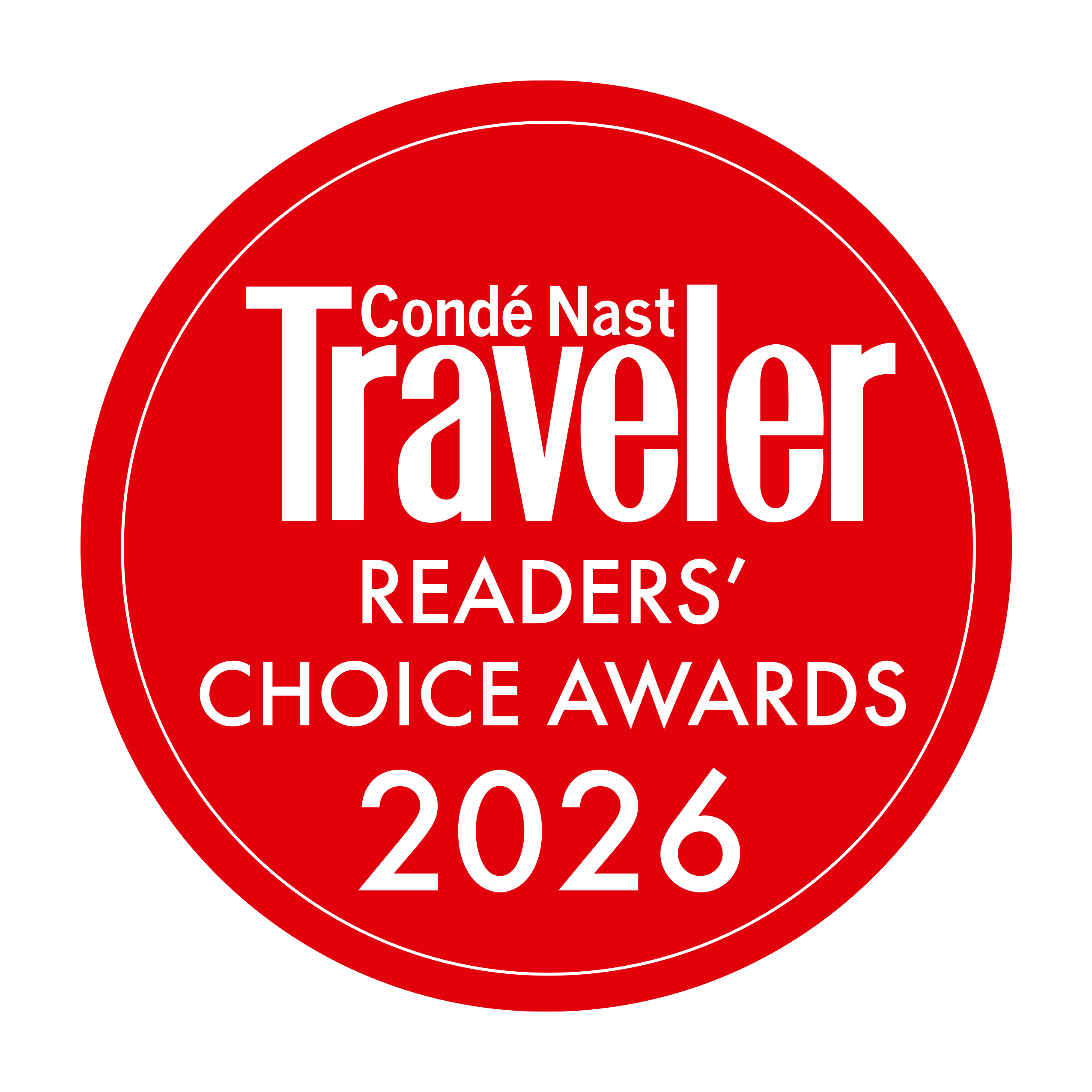 Condé Nast Traveler Readers' Choice Award 2026